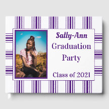 パープルホワイトフォト卒業パーティー