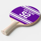 パープルホワイトフットボールジャージー名前をカスタムする番号 卓球ラケット (正面アングル)