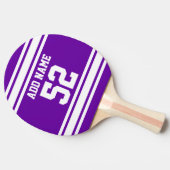 パープルホワイトフットボールジャージー名前をカスタムする番号 卓球ラケット (横)