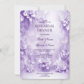 パープルホワイトフラワーズリハーサルディナー招待状 招待状 (正面)