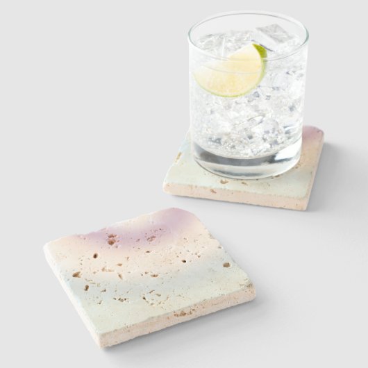 パープルホワイトブルー絞り染め ストーンコースター (横)