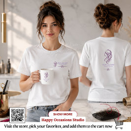 パープルホワイトヘアスタイリストシザーズTシャツ Tシャツ