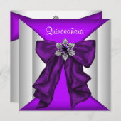 パープルホワイトボウパープルキンセアニェラ 招待状 (正面/裏面)