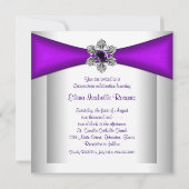 パープルホワイトボウパープルキンセアニェラ 招待状 (裏面)