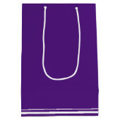 パープルホワイトメディカルスクール卒業パーティー ミディアムペーパーバッグ (裏面)