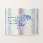 パープルホワイトユニコーンスパークルグリッタードリーム ジグソーパズル (横)