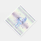パープルホワイトユニコーンスパークルグリッタードリーム スタンダードランチョンナプキン (角)