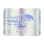 パープルホワイトユニコーンスパークルグリッタードリーム マグネット (横)