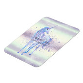 パープルホワイトユニコーンスパークルグリッタードリーム マグネット (左側)