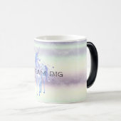 パープルホワイトユニコーンスパークルグリッタードリーム モーフィングマグカップ (正面右)