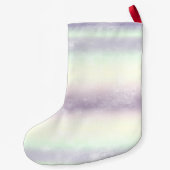 パープルホワイトユニコーンスパークルグリッター名 スモールクリスマスストッキング (裏面)