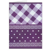 パープルホワイト市松模様に水玉模様フローラダマスクアート (正面)