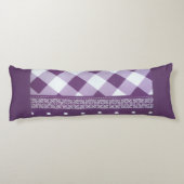 パープルホワイト市松模様に水玉模様フローラダマスクアート ボディピロー (裏面)