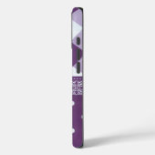 パープルホワイト市松模様に水玉模様フローラダマスクアート Case-Mate iPhoneケース (裏面 / 左)