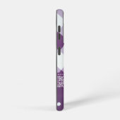 パープルホワイト市松模様に水玉模様フローラダマスクアート SAMSUNG GALAXYケース (右側面)