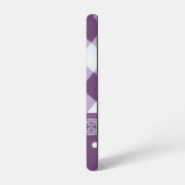 パープルホワイト市松模様に水玉模様フローラダマスクアート SAMSUNG GALAXYケース (左側面)