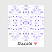 パープルホワイト抽象画 グアッシュアート シール (シート)