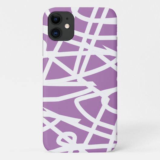 パープルホワイト抽象芸術アートiPhone 11ケース Case-Mate iPhoneケース (裏面)