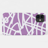 パープルホワイト抽象芸術アートiPhone 11ケース Case-Mate iPhoneケース (裏面(横))