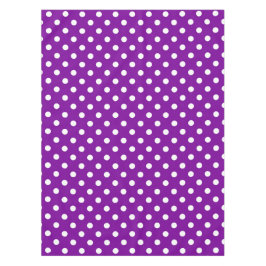 パープルホワイト水玉模様デザイン テーブルクロス