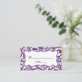 パープルホワイト結婚座席表 | 護衛カード プレイスカード (スタンド正面)