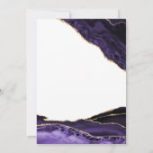 パープルホワイト金ゴールドアゲート90誕生日 招待状 (裏面)