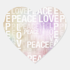 パープルホワイト金ゴールド絞り染めピースラブ ハートシール