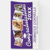 パープルホワイト2025写真卒業パーティー 横断幕 (縦)