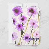 パープルホワイト フラワーズ エレガント ブライダルシャワー 招待状 (正面)