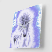 パープルホース スクエア壁時計 (傾斜)