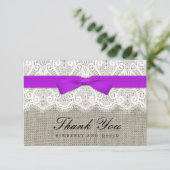 パープルボウとレース結婚のサンキューカード サンキューカード (スタンド正面)