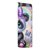 パープルボウと蝶が可愛いパンダ タンブラー (回転右)