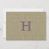 パープルボウアンドバーラップブライダルシャワー 招待状 (裏面)