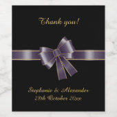 パープルボウエレガントカスタマイズ可能なワインラベル ワインラベル (シングルラベル)