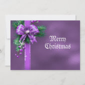 パープルボウクリスマスホリデーカード シーズンカード (正面)