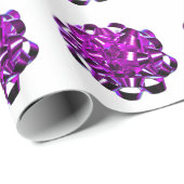 パープルボウクリスマスホルディーズクリスマス誕生日 ラッピングペーパー (ロールコーナー)