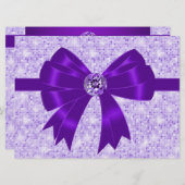 パープルボウスパークルガールズ 18歳の誕生日パーティー 招待状 (正面/裏面)