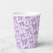 パープルボウパターン誕生日パーティー 紙コップ (裏面)