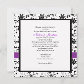 パープルボウフラワー結婚式招待状 招待状 (裏面)