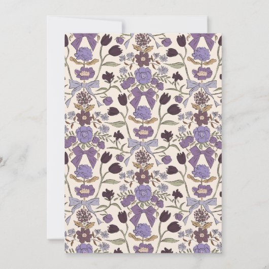 パープルボウベビー写真誕生発表 案内状 (裏面)