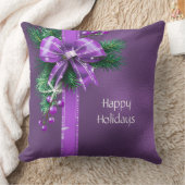 パープルボウホリデイ装飾用クッション クッション (ブランケット)
