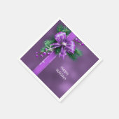 パープルボウホリデーナプキン スタンダードカクテルナプキン (角)