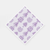 パープルボウレトロハートコケッテケーキバレンタイン スタンダードランチョンナプキン (角)