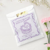 パープルボウレトロハートコケッテケーキ ブライダルシャワー フェイバーバッグ (封をした状態)