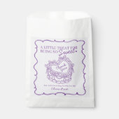 パープルボウレトロハートコケッテケーキ ブライダルシャワー フェイバーバッグ (正面)