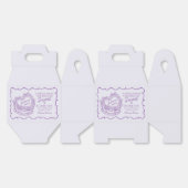 パープルボウレトロハートコケッテケーキ ブライダルシャワー フェイバーボックス (見開き)