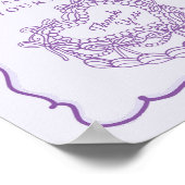 パープルボウレトロハートコケットケーキウィズサイン ポスター (角)