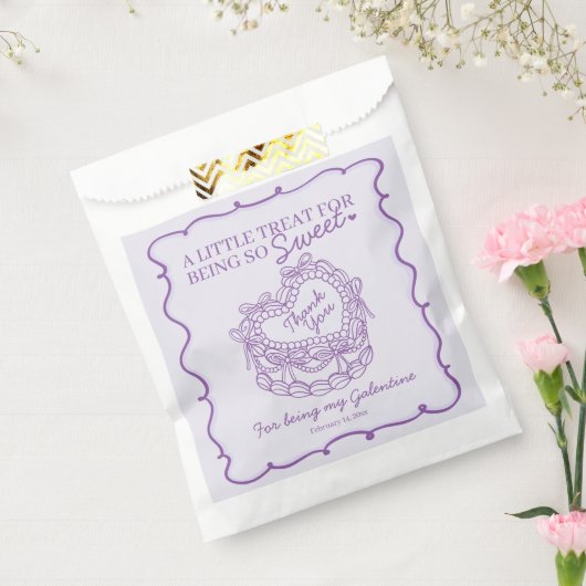 パープルボウレトロハートコケットケーキガレントイン フェイバーバッグ (封をした状態)