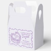 パープルボウレトロハートコケットケーキ誕生日 フェイバーボックス (見開き)