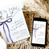 パープルボウ彼女は結び目のゴシックブライダルシャワー 招待状